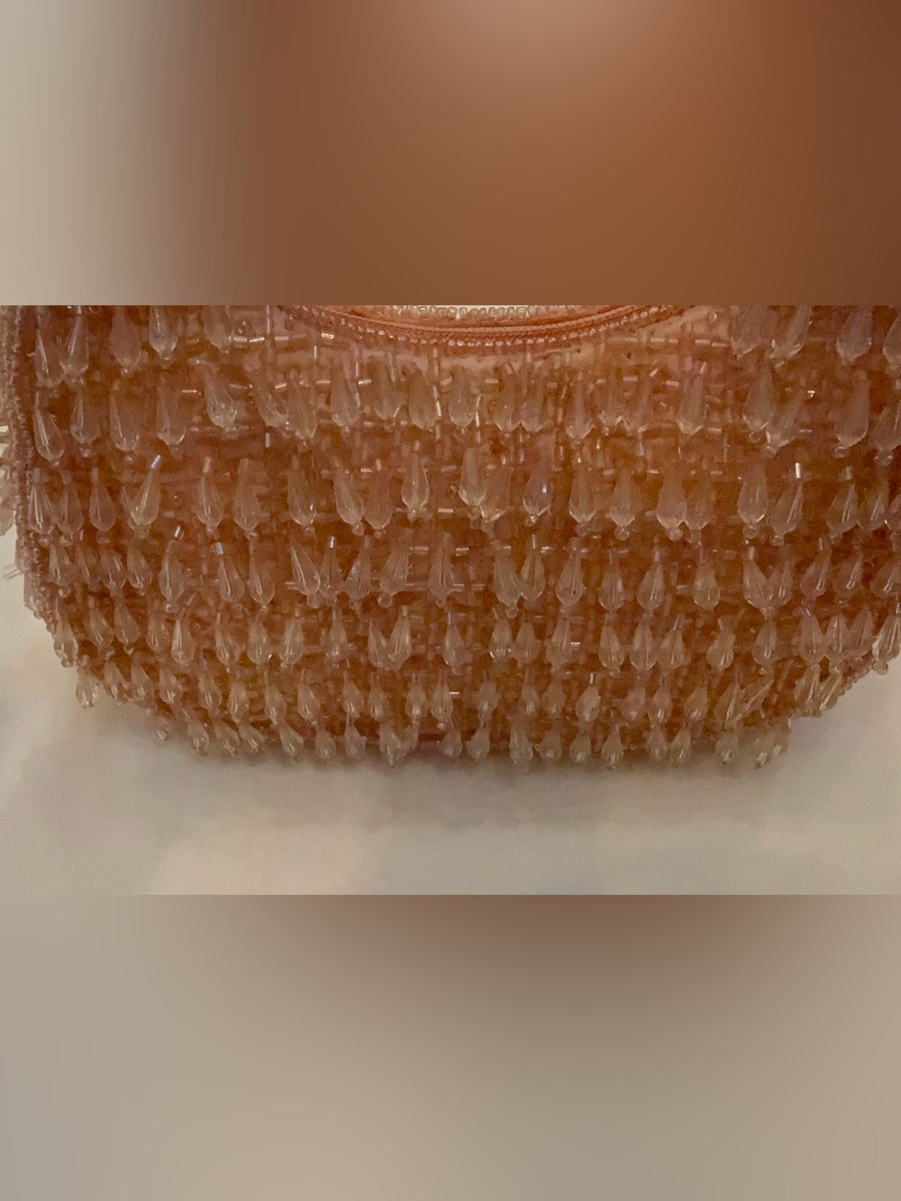 Studio 12 Handcrafted in India Pink Peach Beaded Shoulder Bag. NWT - Picture 4 of 8
